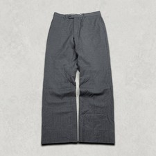 Tommy Hilfiger Trousers Mens 35" Pinstripe Dress Pants Straight Bottoms, Grey