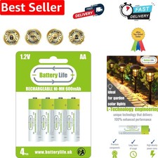 AA Rechargeable Batteries NI-MH 1.2V Long Life UK Brand , 4 pack 3.09 per battery