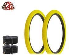 2 Alta Performance BMX BICYCLE Infection FREESTYLE TIRE 20"x 1.75" YELLOW W/TUBE