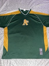 Majestic Oakland Athletics MLB Jersey Green Yellow White Baseball