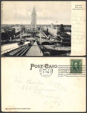 NEW YORK Main View Coney Island  VINTAGE POSTCARD