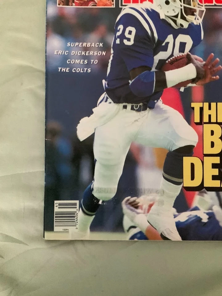 Eric Dickerson 1987 con revista Jordan Sports Illustrated Colts NFL The Big Deal Foto 3 de 4