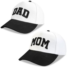 Embroidered Mom and Dad Hats for Women Men, One Size Black Mom and Dad