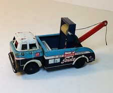 VINTAGE MARX ALLSTATE 24 HOUR SERVICE TIN FRICTION TOW TRUCK WORKS VG COND L K 