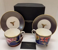 Wedgwood Hummingbird Tea Cup & Saucer Blue Dinnerware England New With Box Lot 2