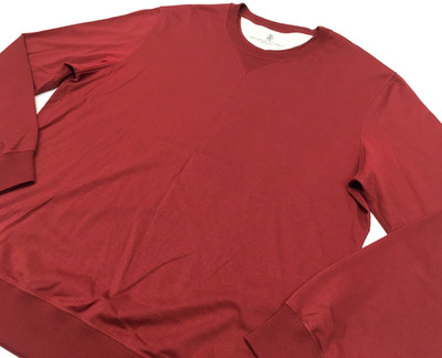 Brunello Cucinelli Techno Cotton Lightweight Jersey Sweatshirt Burgundy Wine L