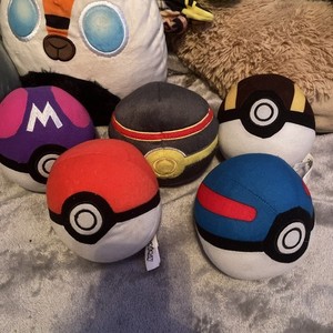 Lot Of  5 Pokeball Plush Official Pokemon 5" Tomy, Toy Factory