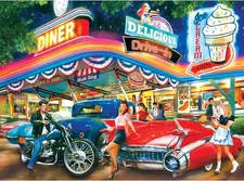 Roseart - Back to the past - Rollerskate Drive in Diner -750 Piece Jigsaw Puzzle