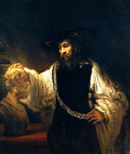 Rembrandt Aristotle with a Bust of Homer Giclee Print on Canvas 8x10 Classic Art