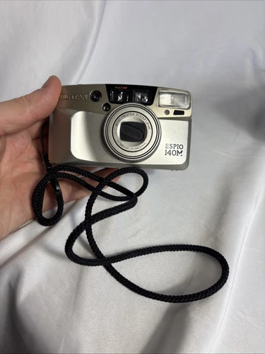 Pentax Espio 140M 35mm Film Point and Shoot Camera Silver Untested