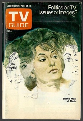 APRIL 1976 TV GUIDE BEATRICE ARTHUR OF 'MAUDE'      No Mailing Label