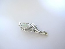 Small white oval stone metal alligator hair clip fine thin hair