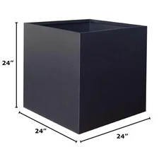 24 INCH Large Galvanized Steel Garden Planter Box Metal Flower Pots for Outdoors