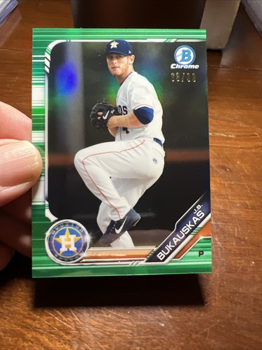 2019 Bowman Chrome J.B. Bukauskas Astros BCP-233 Green Refractor 63/99 - Picture 6 of 7