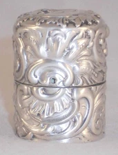 Antique Sterling Silver Repousse Decorated Thread Box George Shiebler New York
