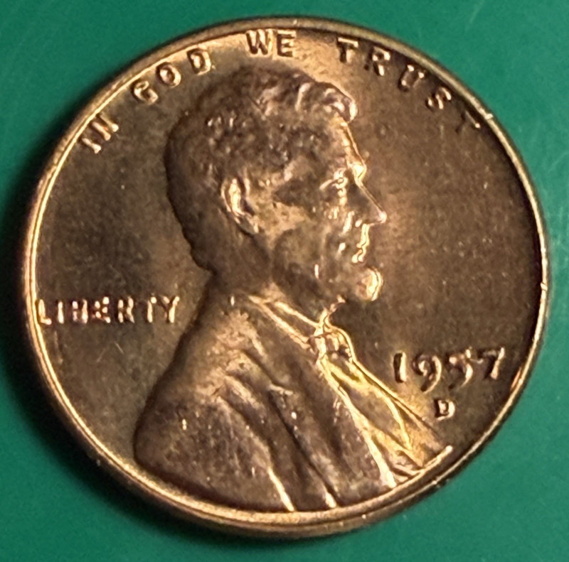 1957 D Lincoln Wheat Cent Bronze Small Cent Denver Business Strike BN KM#132