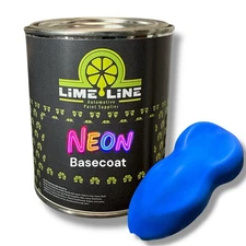 LiME LiNE Neon Blue Automotive Basecoat Paint - 1 Quart - Mix 1:1 with Reducer