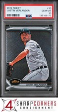 2012 FINEST #10 JUSTIN VERLANDER TIGERS PSA 10