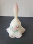 Fenton Hand Painted Satin Glass Bell With Flowers