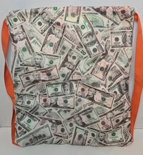 Handmade US Dollars Marine Army Camouflage Sturdy Basic 17x15in Drawstring Bag