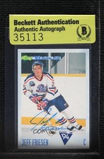 BAS 1993-94 Classic Draft Jeff Friesen #102 Authentic Auto 3c7