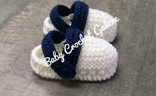 Handknitted Baby Crocs. 0-3 Months.