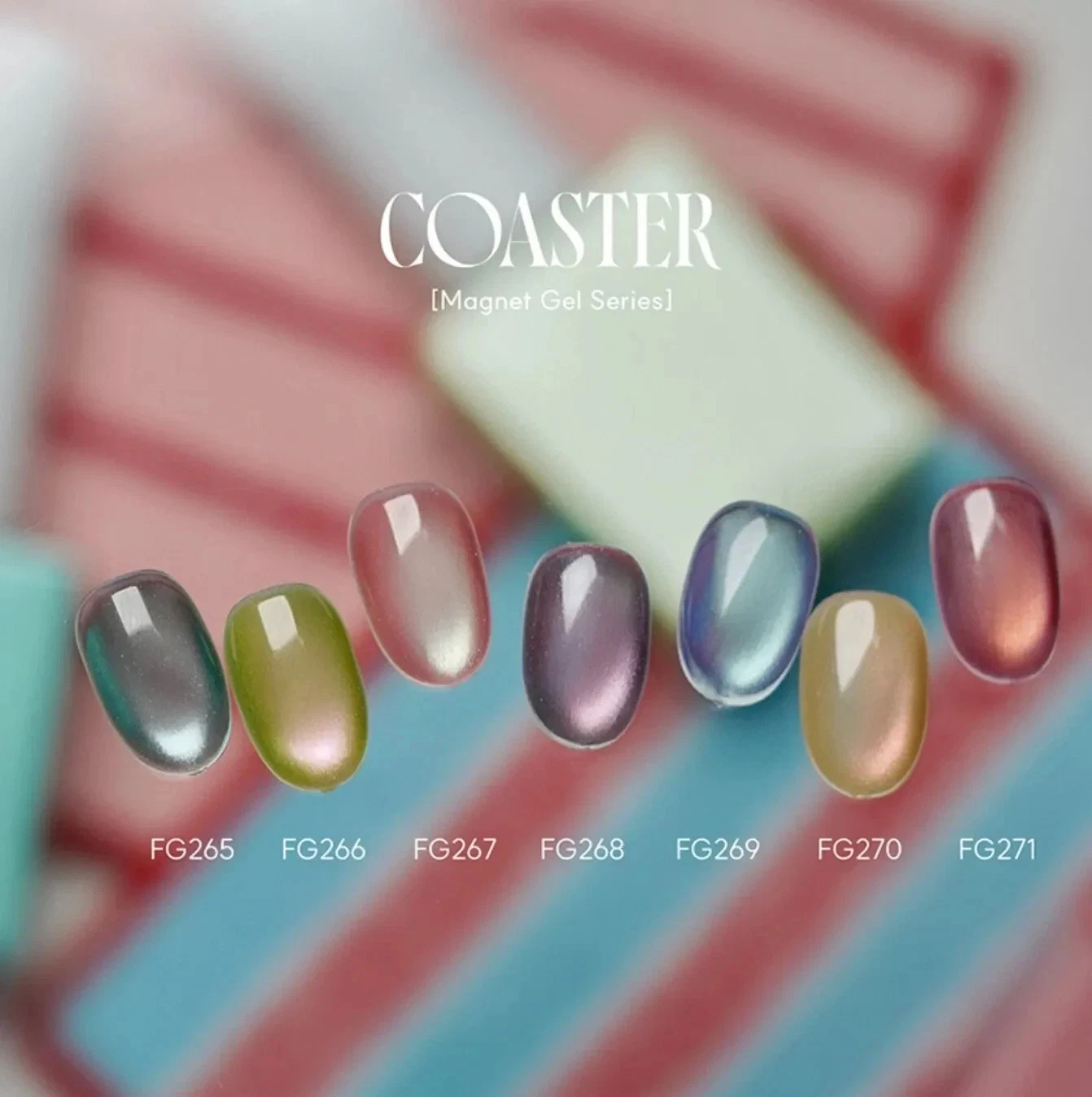 From The Nail Premium Coaster Magnetic Gel 7pcs Set Cat Eye Polish K-Beauty NEW