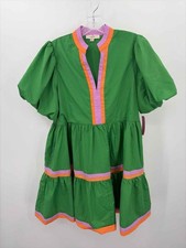 Pre-Owned Entro Green Size Medium Shift Knee Length Short Sleeve Dress
