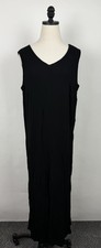 Vintage Carole Little Maxi Dress Womens 2X 2XL Crinkled Rayon Stretch Minimalist