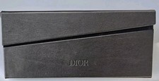 NEW DIOR MEDIUM BLACK HARD SUNGLASSES CASE WITH CLOTH  CARDS. 100 AUTHENTIC.