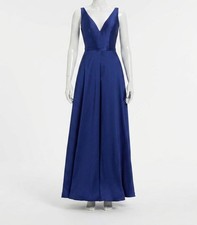 Vera Wang Bride Women's Blue Satin Sleeveless Gown Dress Size 4