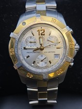 TAG Heuer 2000 Exclusive Chronograph 18K 39mm Silve Date Dial Mens Watch CN1151