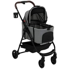 Image of PawHut Dog Stroller, 3 in 1 Foldable Pet Stroller for Small Puppy Cat with Detac