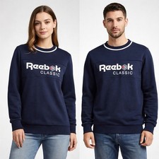 Vintage 80s 90s Reebok Sweatshirt Crewneck Y2K Navy 00s Preppy Gorpcore Sz M