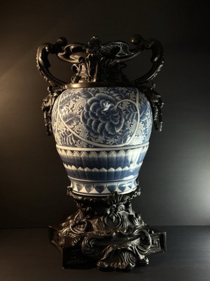 Exquisite Handcrafted Blue and White Ceramic Urn