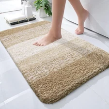 OLANLY Bathroom Rugs Mat 24x16, Extra Soft Absorbent 24" x 16", Tan 