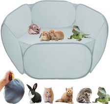 Small Animal Cage Tent Playpen W/ Fabric,Reptiles Cage,Breathable Transparent