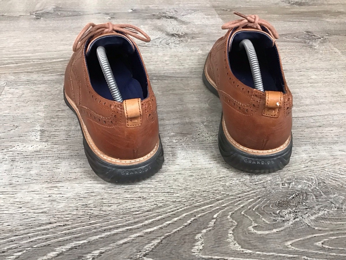 Cole Haan Grand Evolution Shoes Mens 13 M Brown‎ Leather Wingtip Oxford C26385 Cole Haan Grand Evolution C26385 British Tan Mens US 9.5 M  main image 2