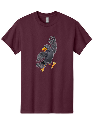 Crow-Illustration Mens Graphic Tee, 100% Cotton, Casual Summer Wear