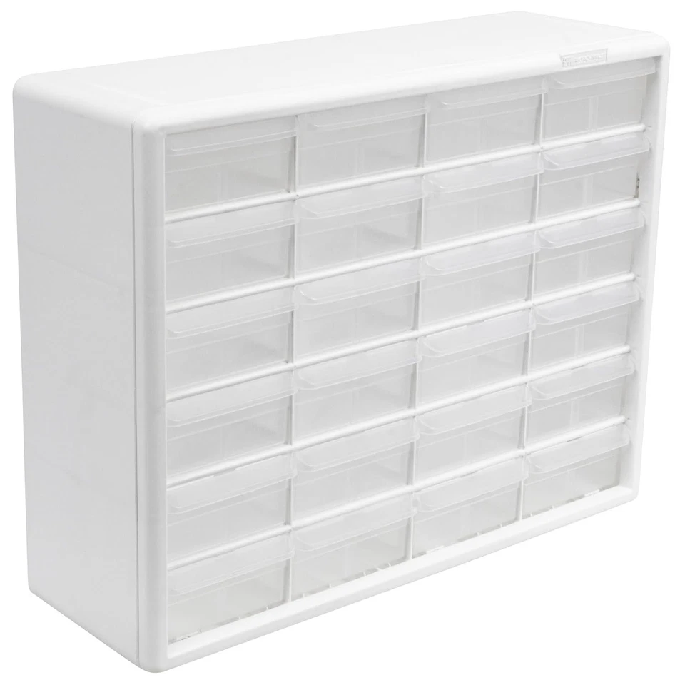 Teacher Toolbox Organizer, 24-Drawer Plastic Cabinet, White - Image 3 of 4