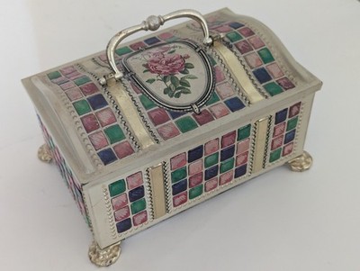 Vintage Klann Quality Beskuit Container Western German Rose Designed Pop Top Lid