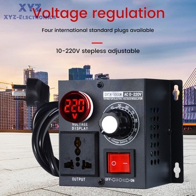 5000W Stepless Voltage Regulator Speed Controller Dimmer Single-phase Governor