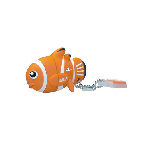 Clé USB 8 Go EMTEC Poisson Nemo en forme de Petit Poisson Clown Orange