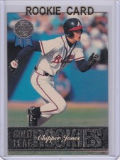 CHIPPER JONES ROOKIE CARD Atlanta Braves GOLD LEAF RC Baseball Insert MLB HOFer