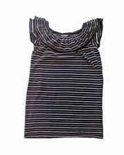 LOFT Black & White Stripe Short Sleeve Dress SIZE MEDIUM