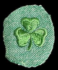 Girl Scout 1948-1955 2nd SECOND CLASS BADGE Patch Medium Green Clover Award