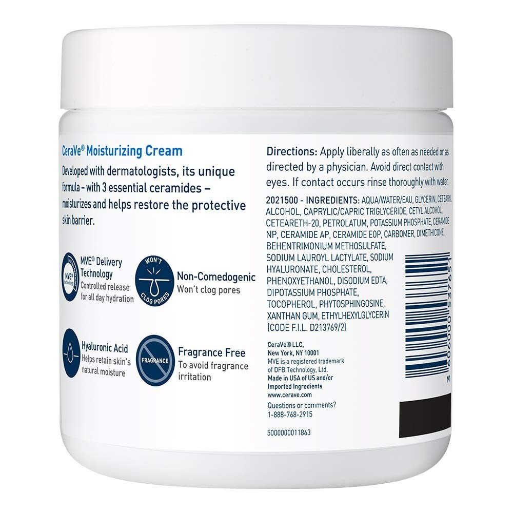 CeraVe Moisturizing Cream 19 Oz | Hyaluronic Acid & Ceramides