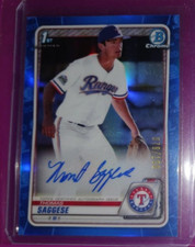 2020 Bowman Draft Thomas Saggese Auto ROOKIE RC Blue Refractor #76/150