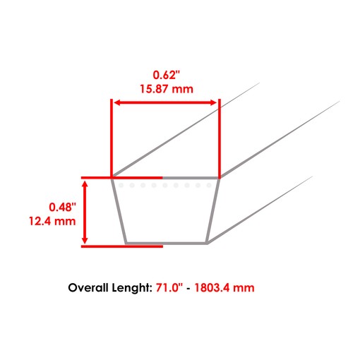 Transmission Belt for MTD Troy Bilt LT3800 LT1500 LT1700 LT3800 LT4200 954-04249 - Picture 2 of 7