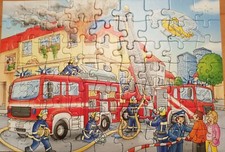 Bomberos, Puzzle, 63 Piezas, 5+, en Caja Original
